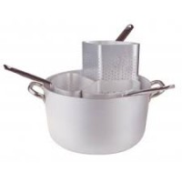 CASSERUOLA CON 3 COLAPASTA A SPICCHIO ALTO IN ALLUMINIO diametro 34 cm, altezza 18 cm, capacità 15 lt